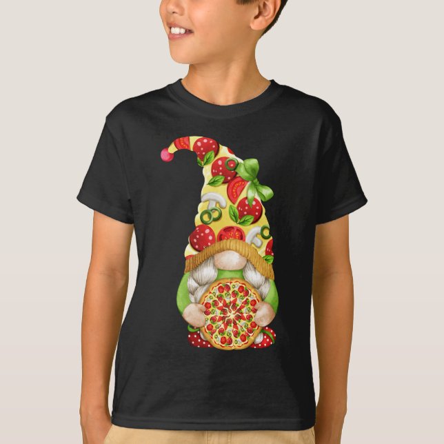 Camiseta Pizza Gnome Cute Pizza Pattern Funny Gnomie (Anverso)
