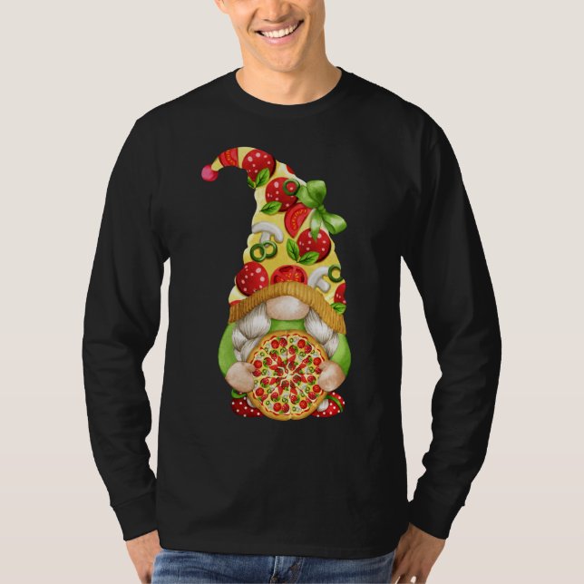 Camiseta Pizza Gnome Cute Pizza Pattern Funny Gnomie (Anverso)