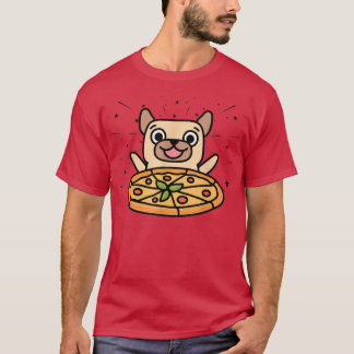 Camiseta Pizza Gráfica Cute Pug Lover Comer Comida Italiana