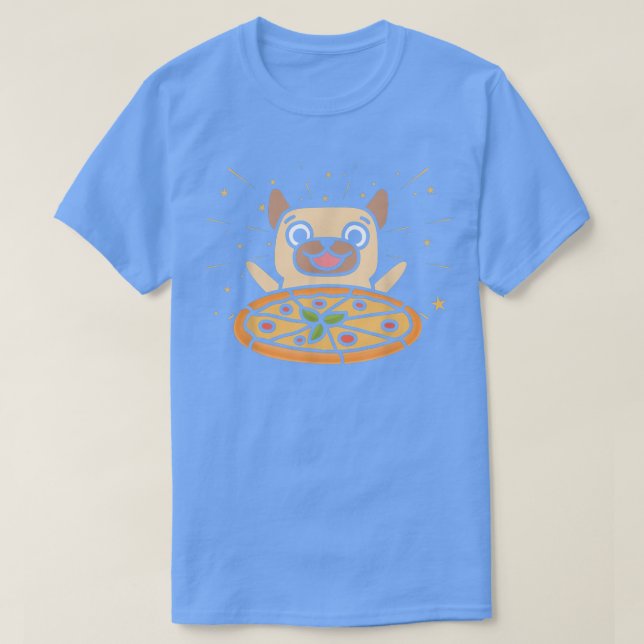 Camiseta Pizza Gráfica Cute Pug Lover Comer Comida Italiana (Diseño del anverso)