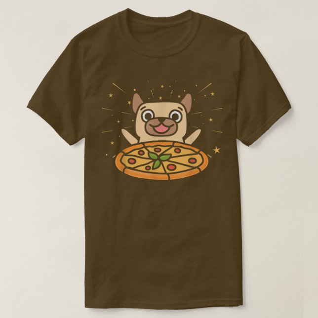 Camiseta Pizza Gráfica Cute Pug Lover Comer Comida Italiana (Diseño del anverso)