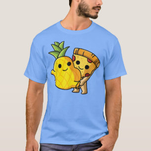 Camiseta Pizza Hawaii pareja - piña bailadora y pizza