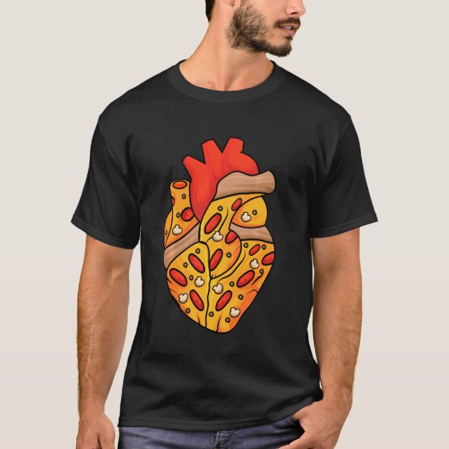 Camiseta Pizza Heart Slice Napolitano Lover Pizzeria Pizzai (Anverso)