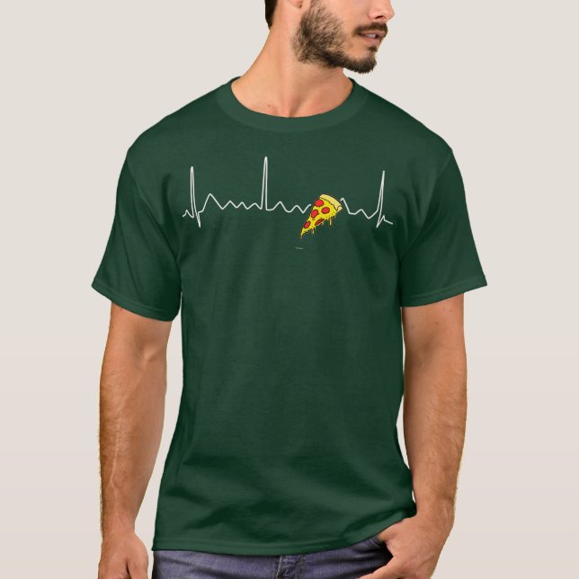 Camiseta Pizza Heartbeat Tee Graciosos Regalos Para Los Ama (Anverso)
