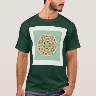 Camiseta Pizza Hombre Cueva Fondo Verde Pepperoni Imprimir 