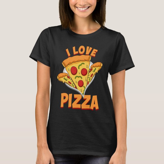 Camiseta Pizza  I Love Food Chef  Restaurant (Anverso)