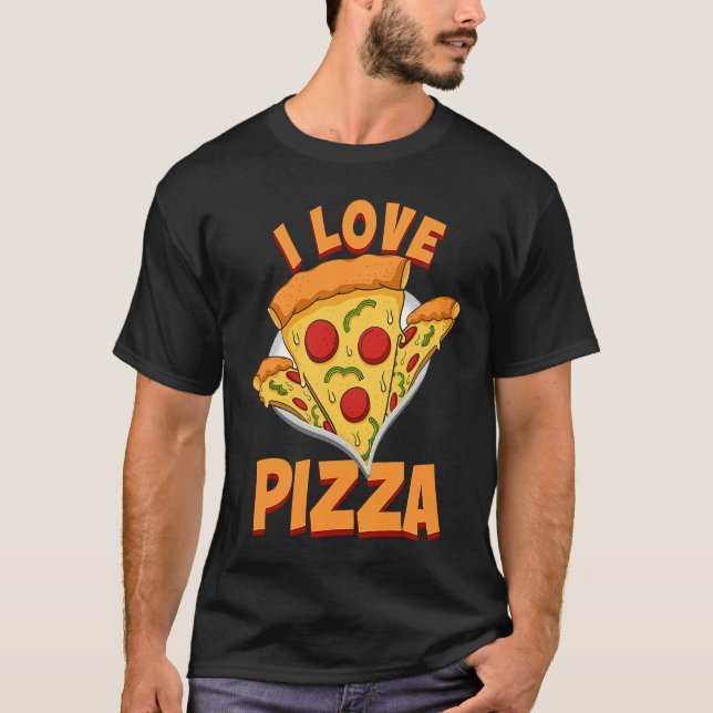 Camiseta Pizza  I Love Food Chef  Restaurant (Anverso)