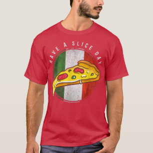 Camiseta Pizza italiana de bandera retro Slice Funny Italia