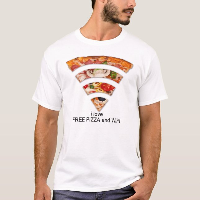 CAMISETA PIZZA LIBRE Y WIFI (Anverso)