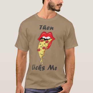 Camiseta Pizza Licks Me Design Premium 20403890