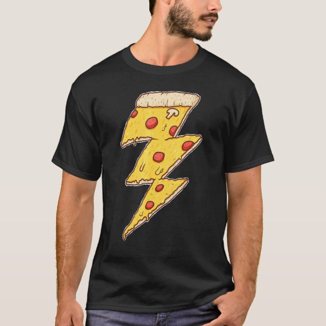 Camiseta Pizza Lightning Pizza Comer comida italiana Pizza  (Anverso)