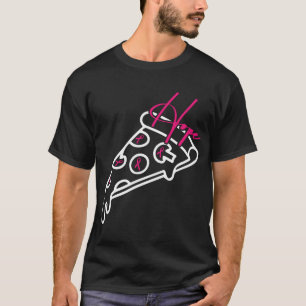 Camiseta Pizza Line Art Breve Cinta de Concienciación sobre