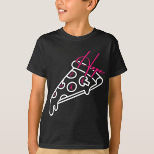 Camiseta Pizza Line Art Breve Cinta de Concienciación sobre