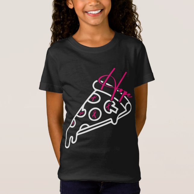 Camiseta Pizza Line Art Breve Cinta de Concienciación sobre (Anverso)