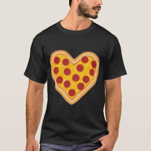 Camiseta Pizza Love Heart Pepperoni Slice para los amantes
