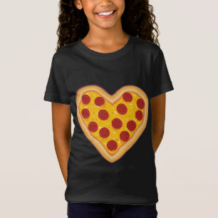 Camiseta Pizza Love Heart Pepperoni Slice para los amantes