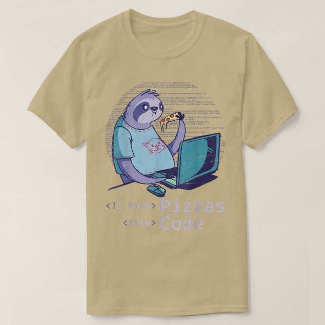 Camiseta Pizza Lover Codi, desarrollador de software de pro (Diseño del anverso)
