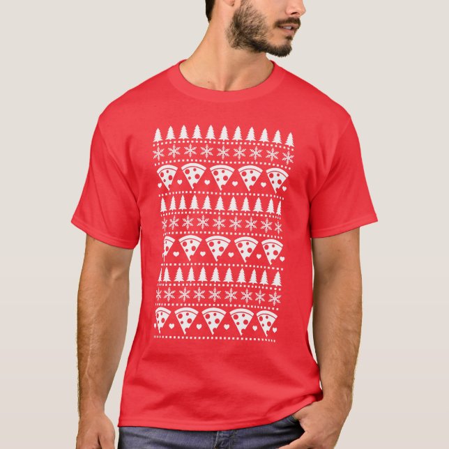 Camiseta Pizza Lover Navidades feos Impresión sudadera (Anverso)