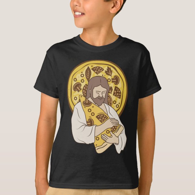 Camiseta Pizza Lover Pizzeria Jesus y Pizza comida italiana (Anverso)