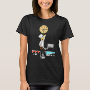 Camiseta Pizza Maker Chef Pixel 8 Bits Retro consola de jue