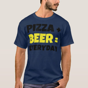 Camiseta Pizza más Cerveza es igual a Diariamente Gracioso