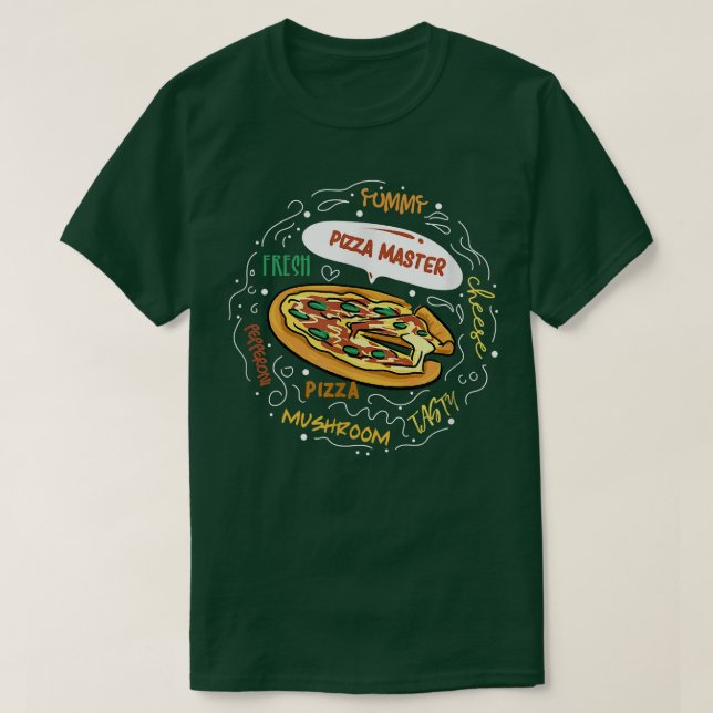 Camiseta Pizza Master Italiana Comida Pizza (Diseño del anverso)