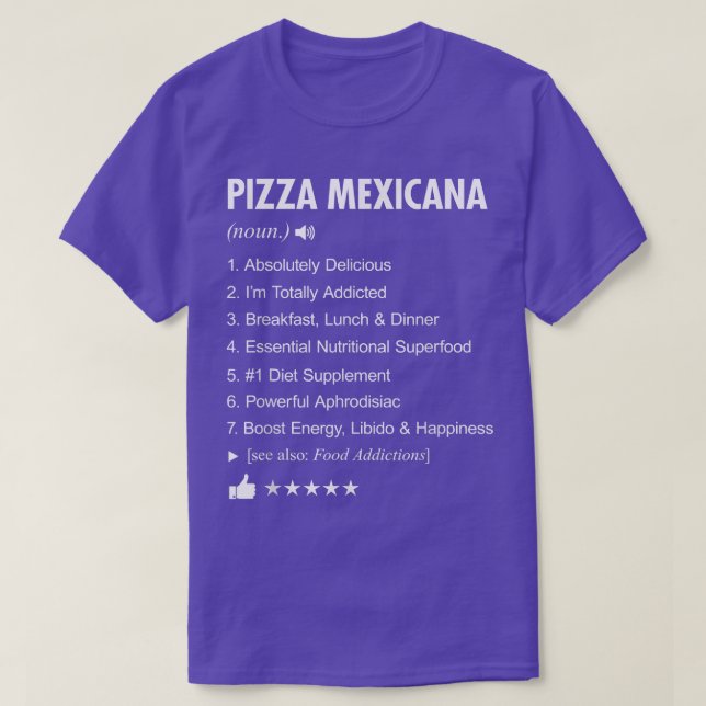 Camiseta Pizza Meicana Definition Meaning Funny  (Diseño del anverso)
