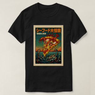 Camiseta Pizza Monstruo Kaiju de Mariscos Ciudad Oceánica A