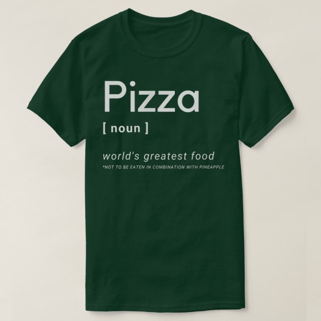 Camiseta Pizza Noun  (Diseño del anverso)