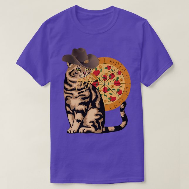 Camiseta Pizza para comer gato  (Diseño del anverso)