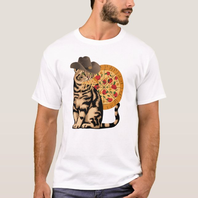 Camiseta Pizza para comer gato (Anverso)