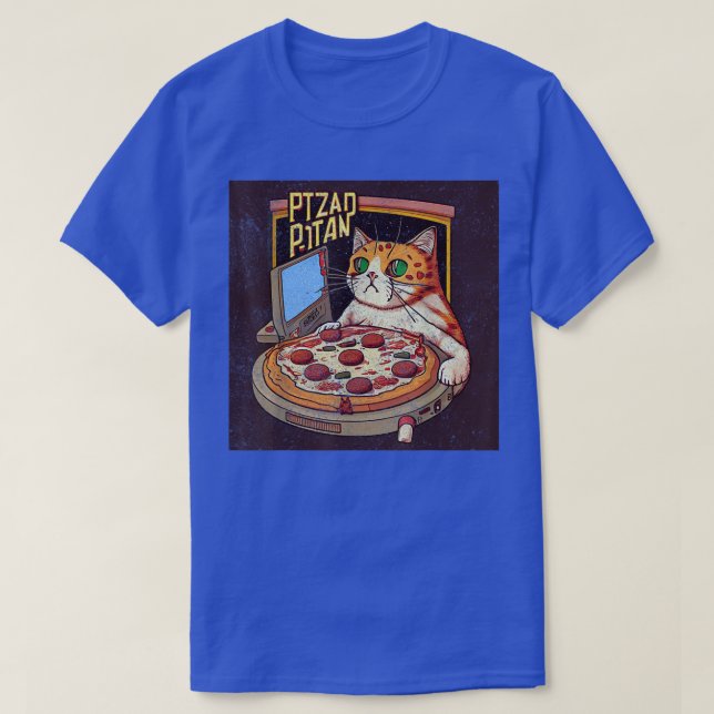 Camiseta Pizza para juegos de gatos (Diseño del anverso)