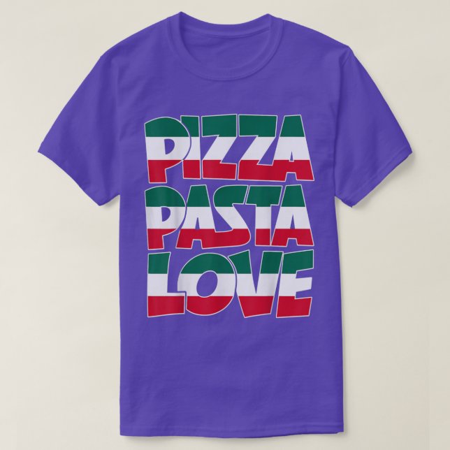 Camiseta Pizza Pasta Love Diseño Gráfico Italiano Americano (Diseño del anverso)