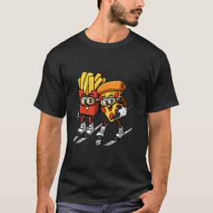 Camiseta Pizza Patatas Fritas Esquí Divertido Esquiador Com
