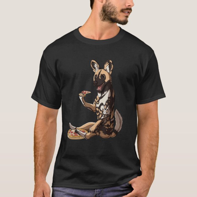Camiseta Pizza  Perro Salvaje Africano (Anverso)