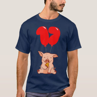 Camiseta Pizza Pig17th Birthdaykids Fiesta en globo 2267429