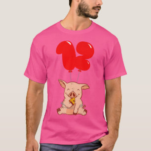 Camiseta Pizza Pig - 12th Birthday - Kids Balloon Party Pre