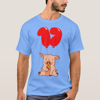Camiseta Pizza Pig - 17 Aniversario - Niños Fiesta de globo