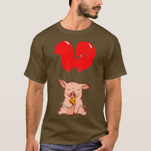 Camiseta Pizza Pig 19th Birthday Kids Fiesta en globo