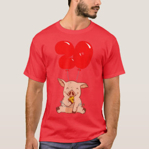 Camiseta Pizza Pig - 20th Birthday - Kids Balloon Party 227