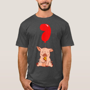 Camiseta Pizza Pig - Sétimo cumpleaños - Niños Fiesta de gl