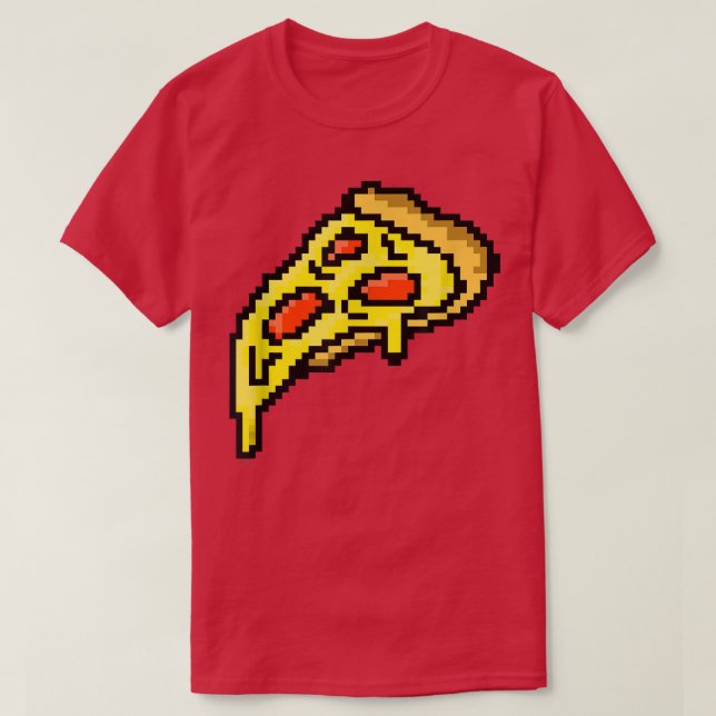 Camiseta Pizza Pixel 8 Bitmap Pixelated Computer Graphic 22 (Diseño del anverso)