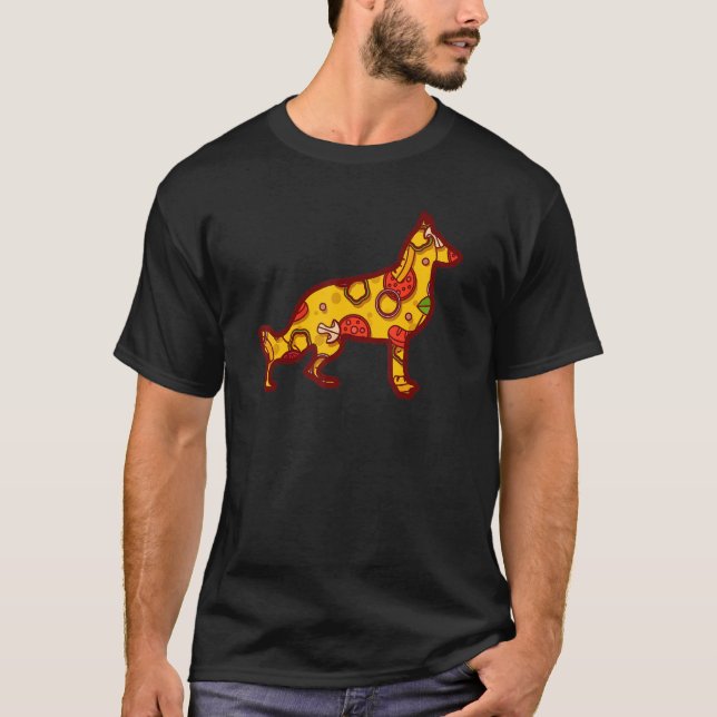 Camiseta Pizza Pizza Perro Pastor Alemán (Anverso)