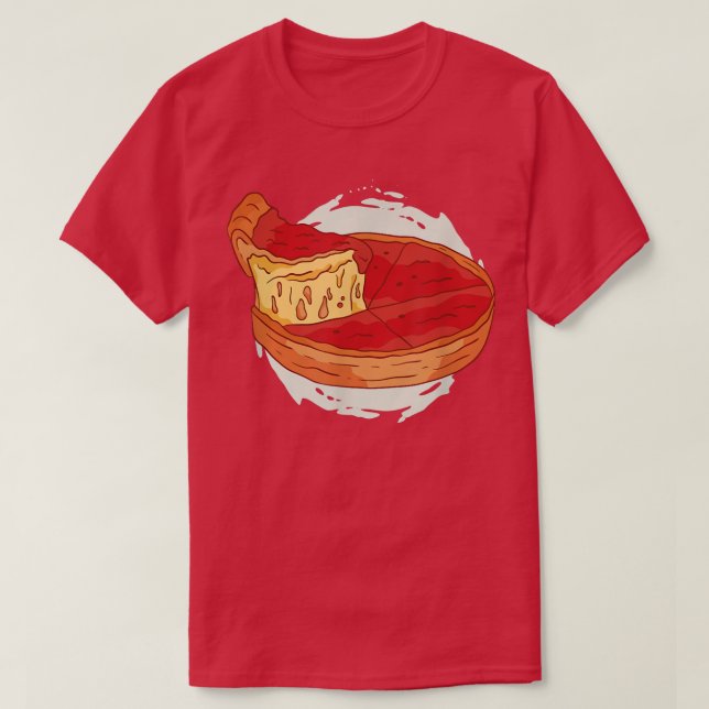 Camiseta Pizza Profunda Comida Para Comer Sabrosa  (Diseño del anverso)