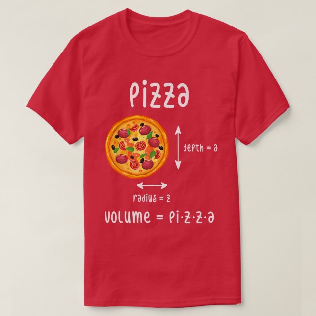 Camiseta Pizza Profundidad A Radio Z Volúmen matemáticas Rá (Diseño del anverso)