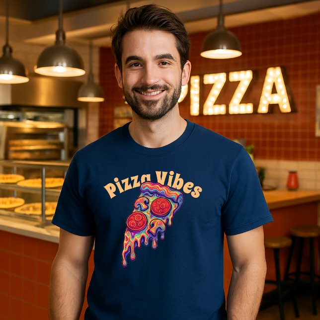 Camiseta Pizza psicodélica retro (Subido por el creador)