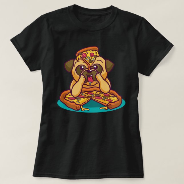 Camiseta Pizza Pug (Diseño del anverso)