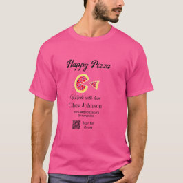 Camiseta Pizza restaurant cafe pizzeria scan QR code order