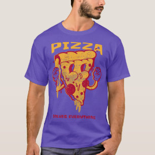 Camiseta Pizza resuelve todo lo divertido pizza 