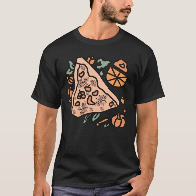 Camiseta Pizza Retro con giro de calabaza (Anverso)
